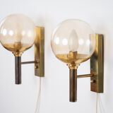 Pair of 2 wall lamps by Svend Mejlstrom, 1960s
