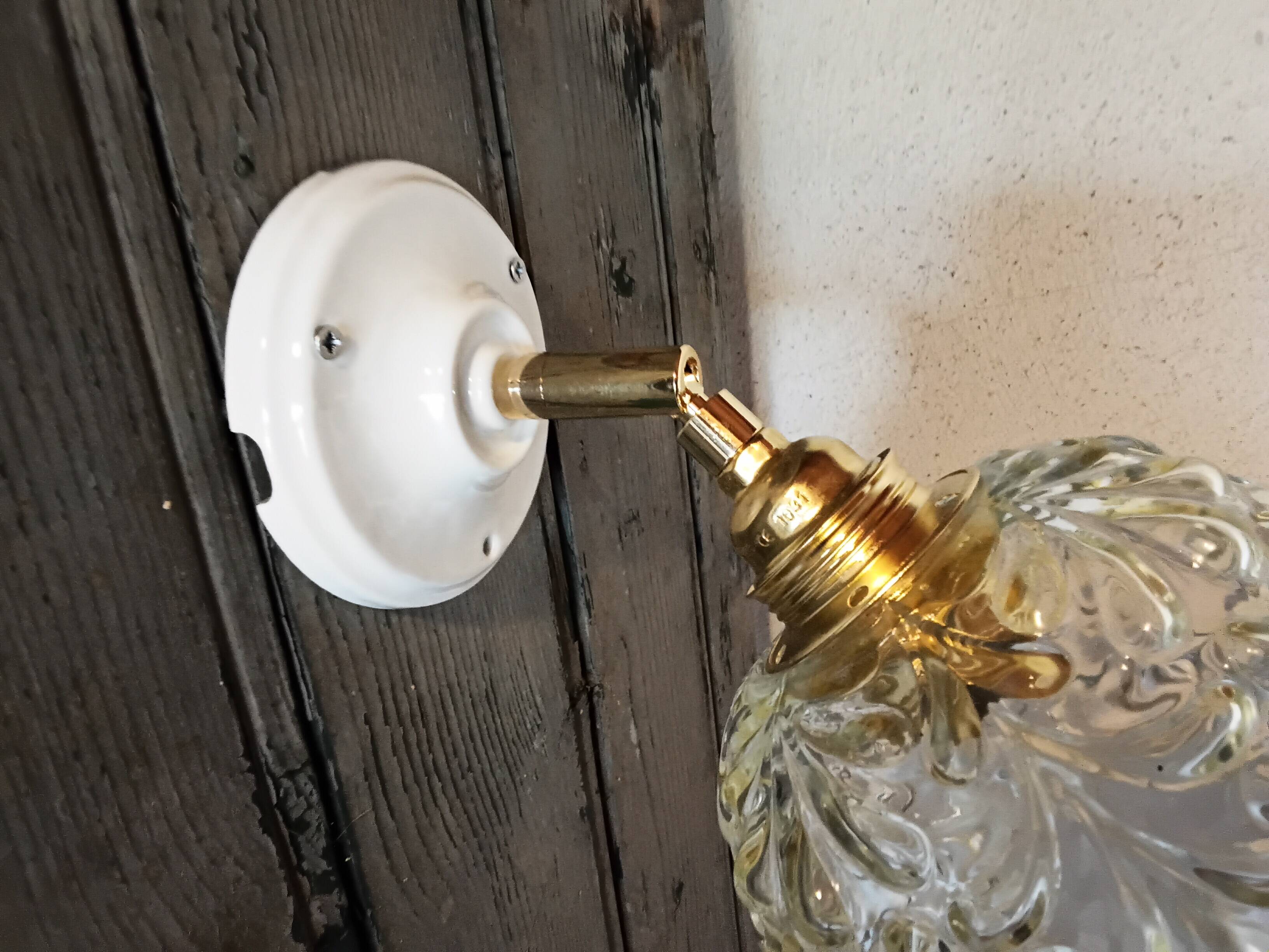 Vintage molded glass wall light