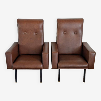 Pair of skai armchairs from the 1950s.