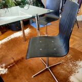 4 molded wood chairs with chrome base 4 stars design 70