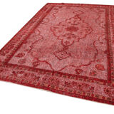 Handmade vintage turkish 1970s 205 cm x 334 cm red rug