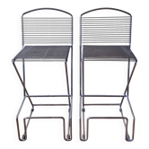 Pair of Till Behrens Schlubach bar stools, chrome steel, 1980s.