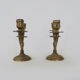 Pair of old candle holders with 3 branches in bronze, year 50/60