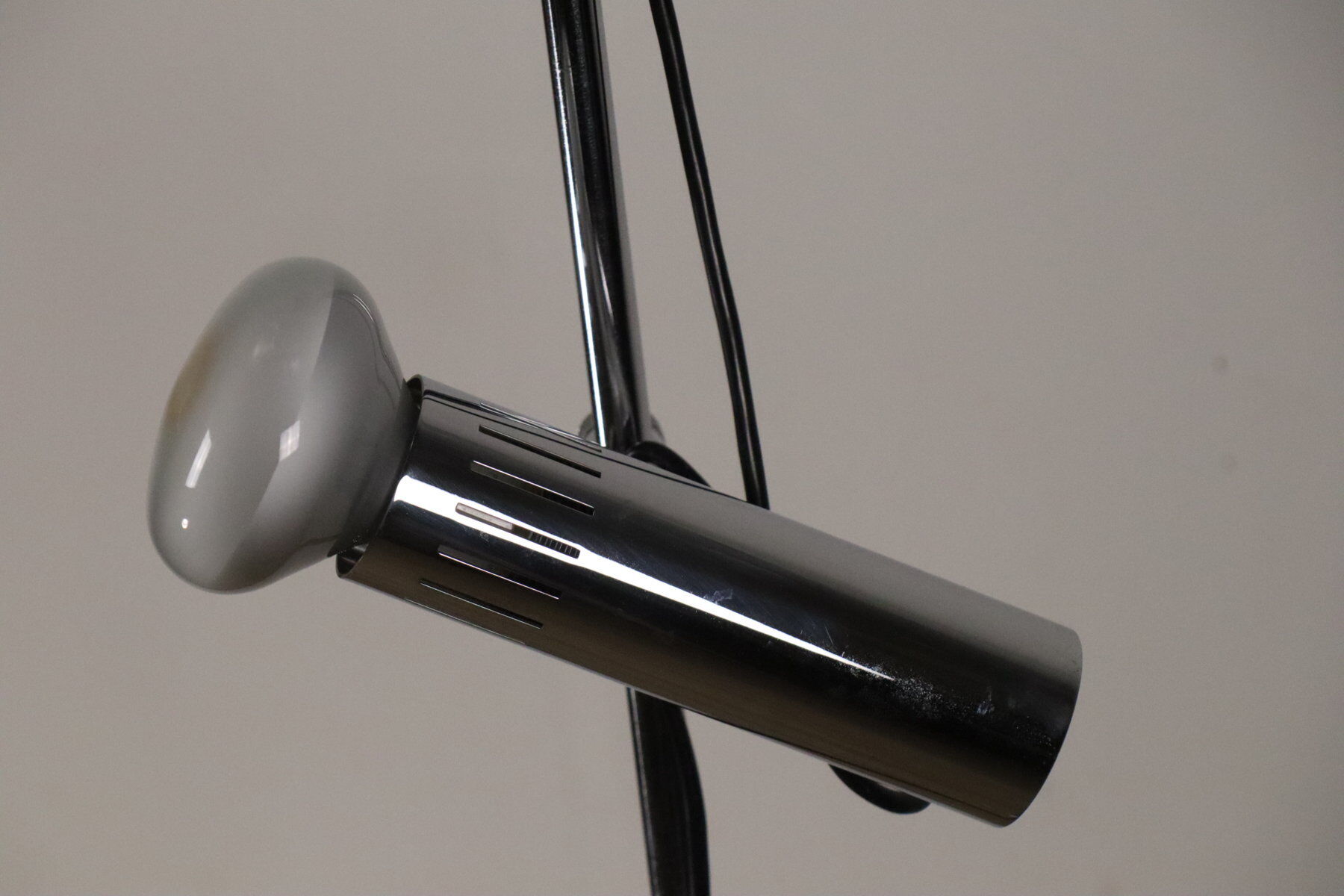 Vintage chrome metal floor lamp - 1970