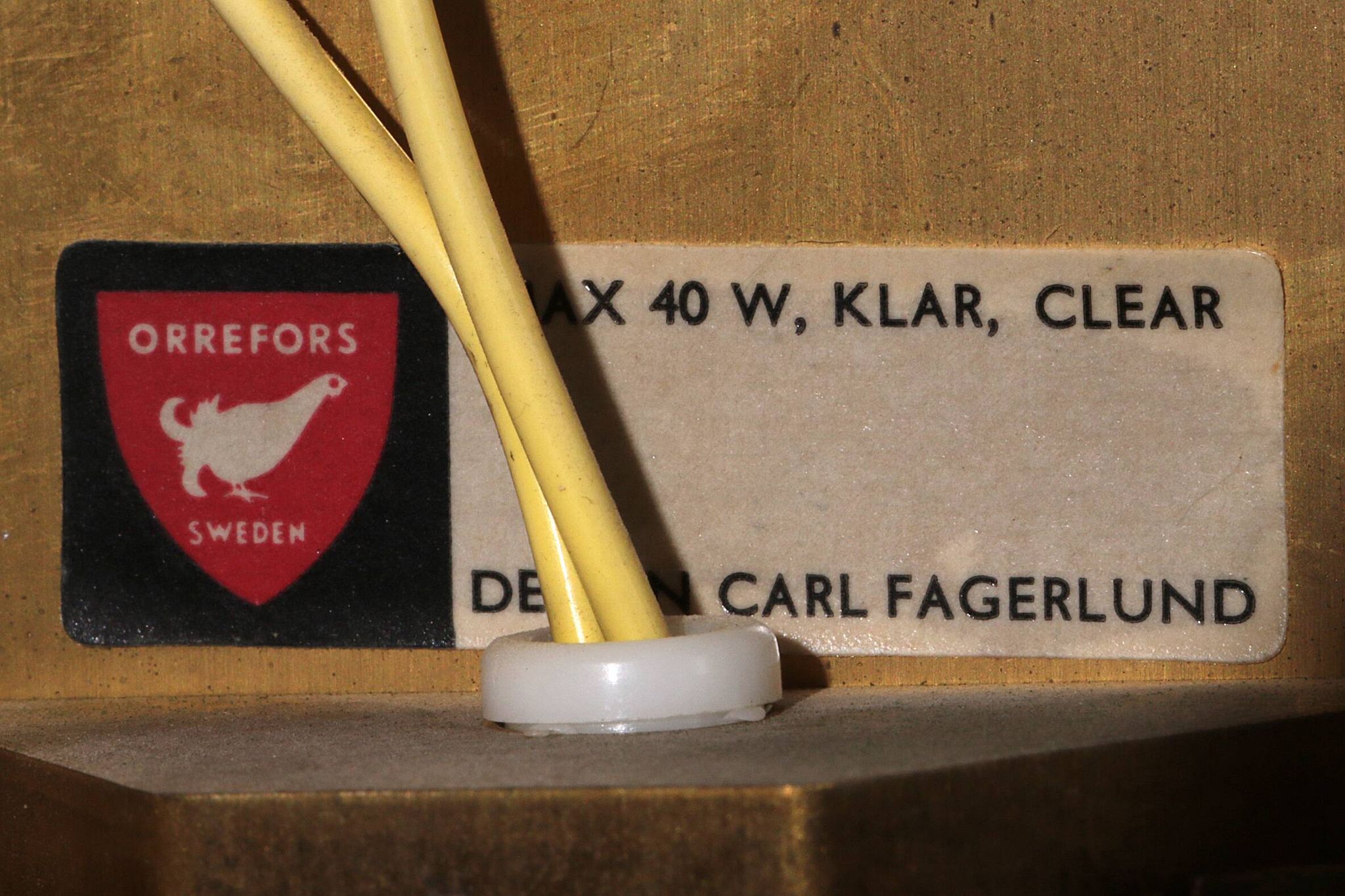 Orrefors Design XXL Wall lamps by Carl Fagerlund glass and brass, 1960s
