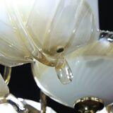 Exceptional Vintage 6-Light Gold Murano Glass Chandelier