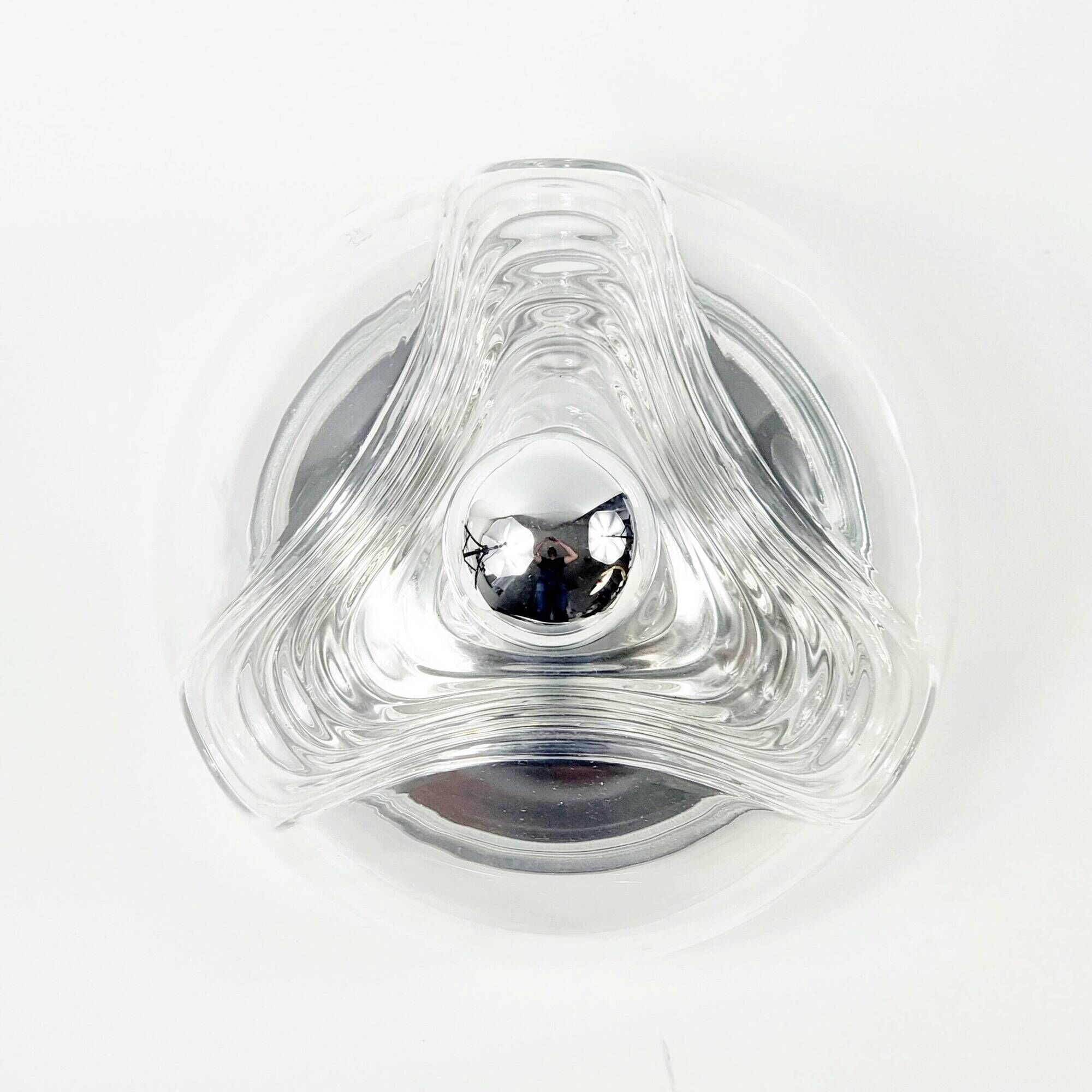 Pair of Space Age Glass 'Wave' Ceiling Lights by Koch & Lowy for P&P, 1970s
