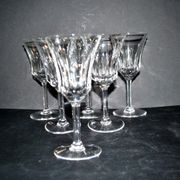Set of 6 flared crystal wine glasses in Concorde Cerdagne style H15.2.