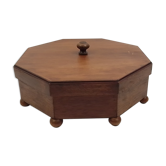 Octagonal wooden box 4 removable compartments