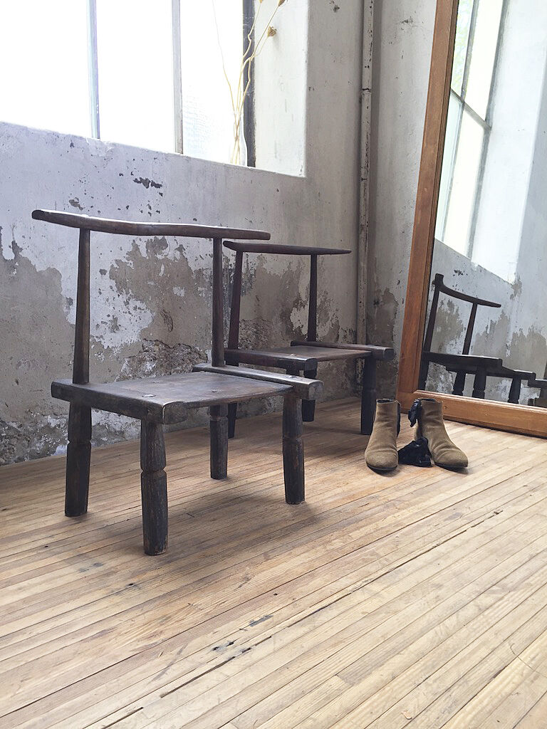 Pair of Ivory Coast chairs 50s