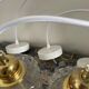 Set of three vintage pendant lamps in chiseled glass