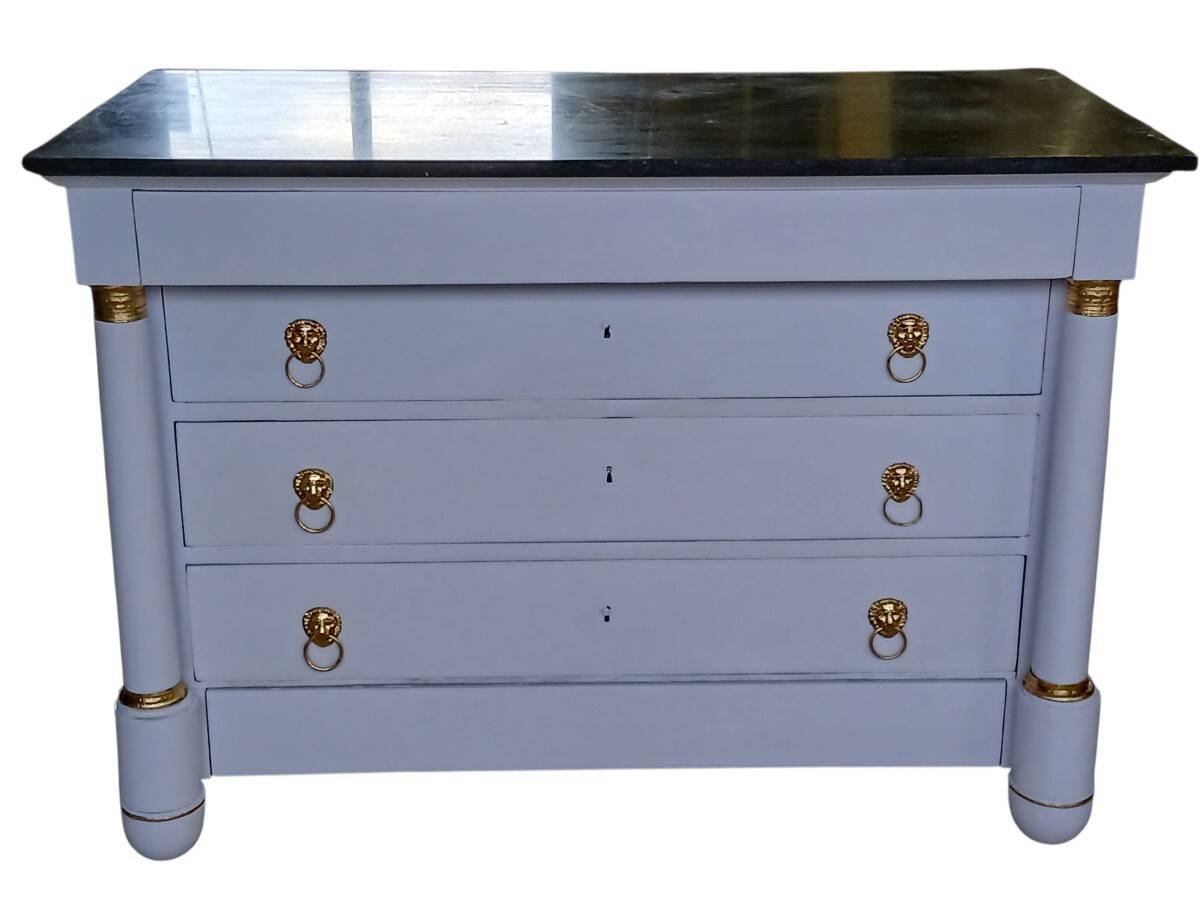 Empire style chest of drawers, 19th century, painted