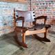 Vintage leather rocking chair by Angel Pazmino 1960