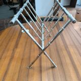 Chrome-plated brass magazine rack circa 1970