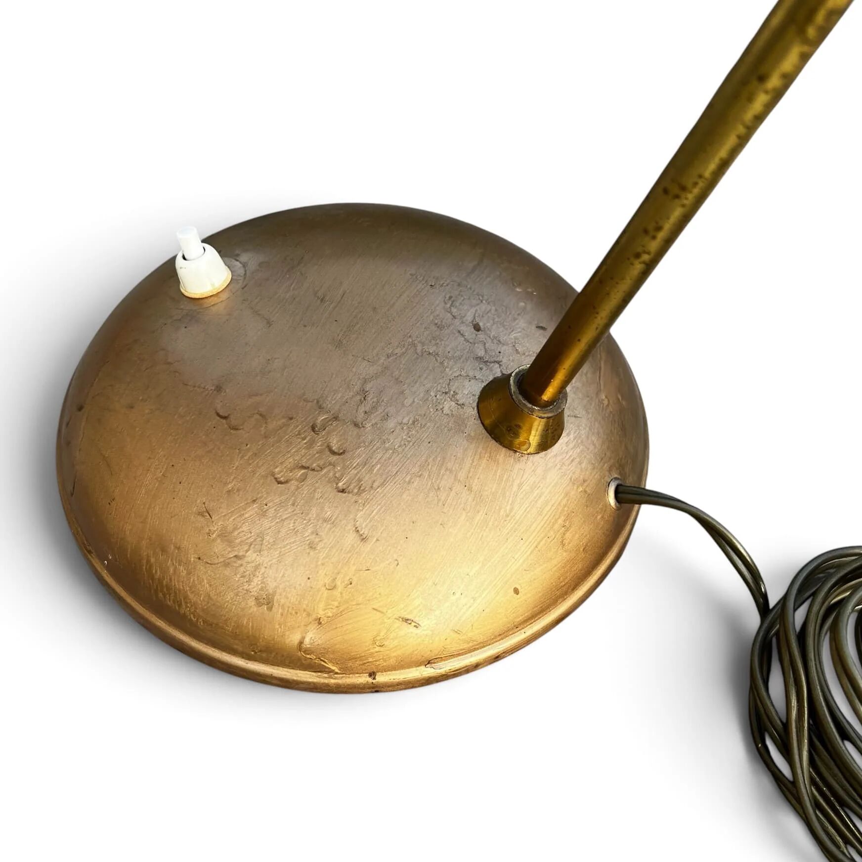 Vintage 1950s Diabolo desk lamp – celadon green & brass
