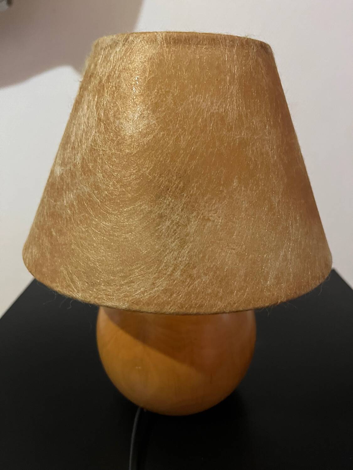 Lampe boule bois massif