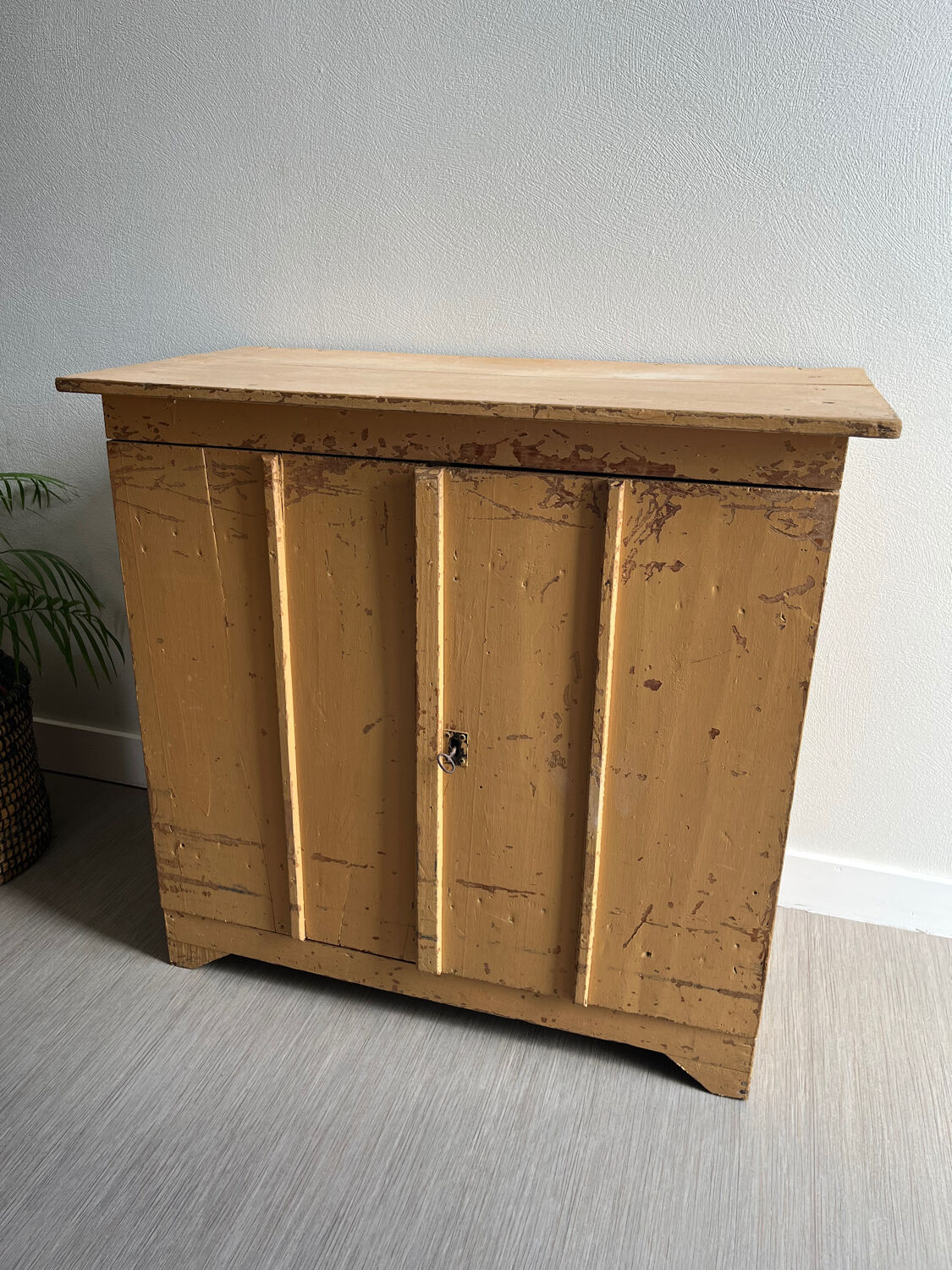 Antique Parisian sideboard with patinated wood / jam cabinet