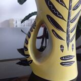 Michel BARBIER (1931-2005) in Vallauris PITCHER with wide cupped neck, baluster body with handle