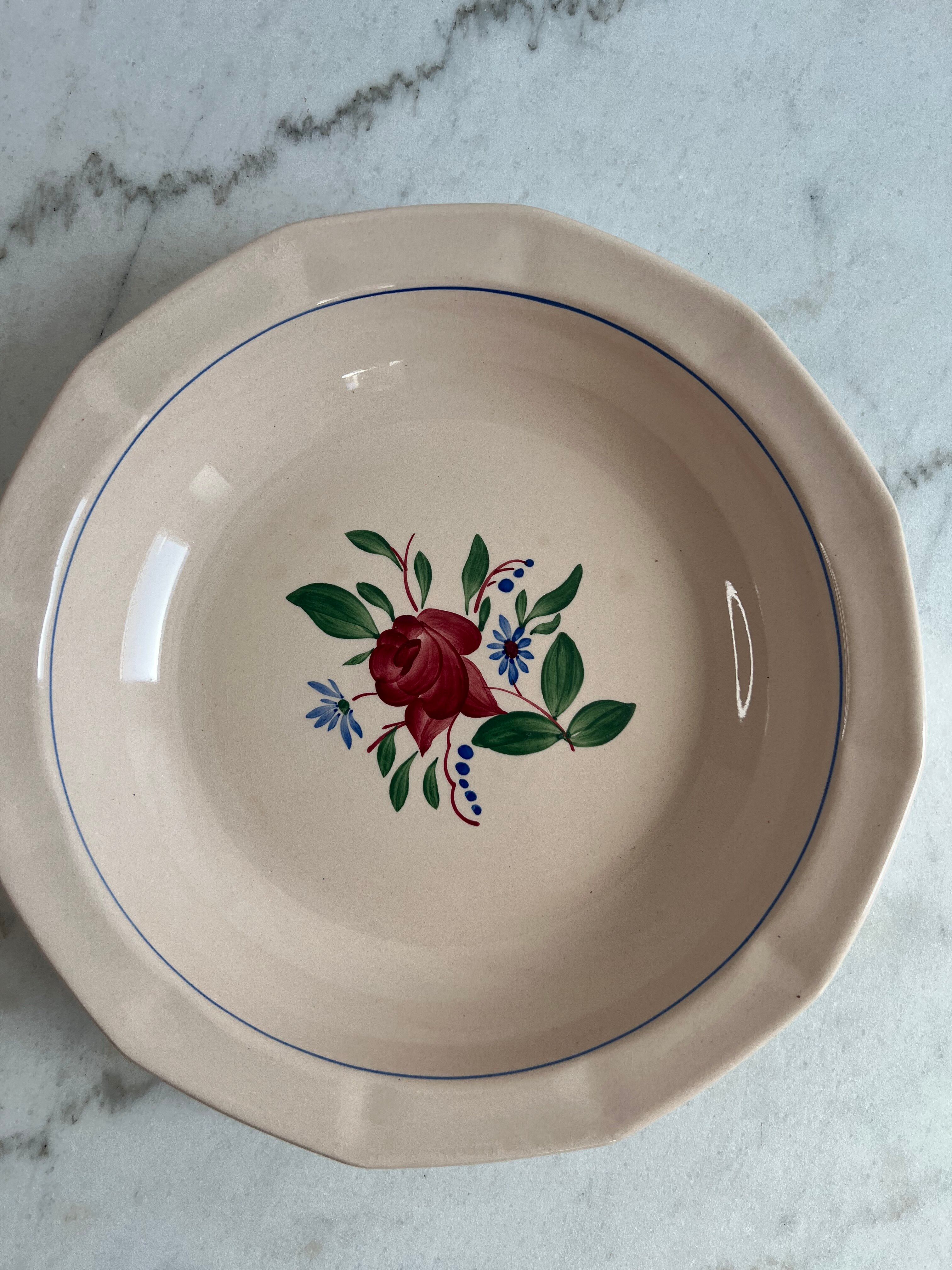 Presentation plate Sarreguemines and Digoin hand-painted