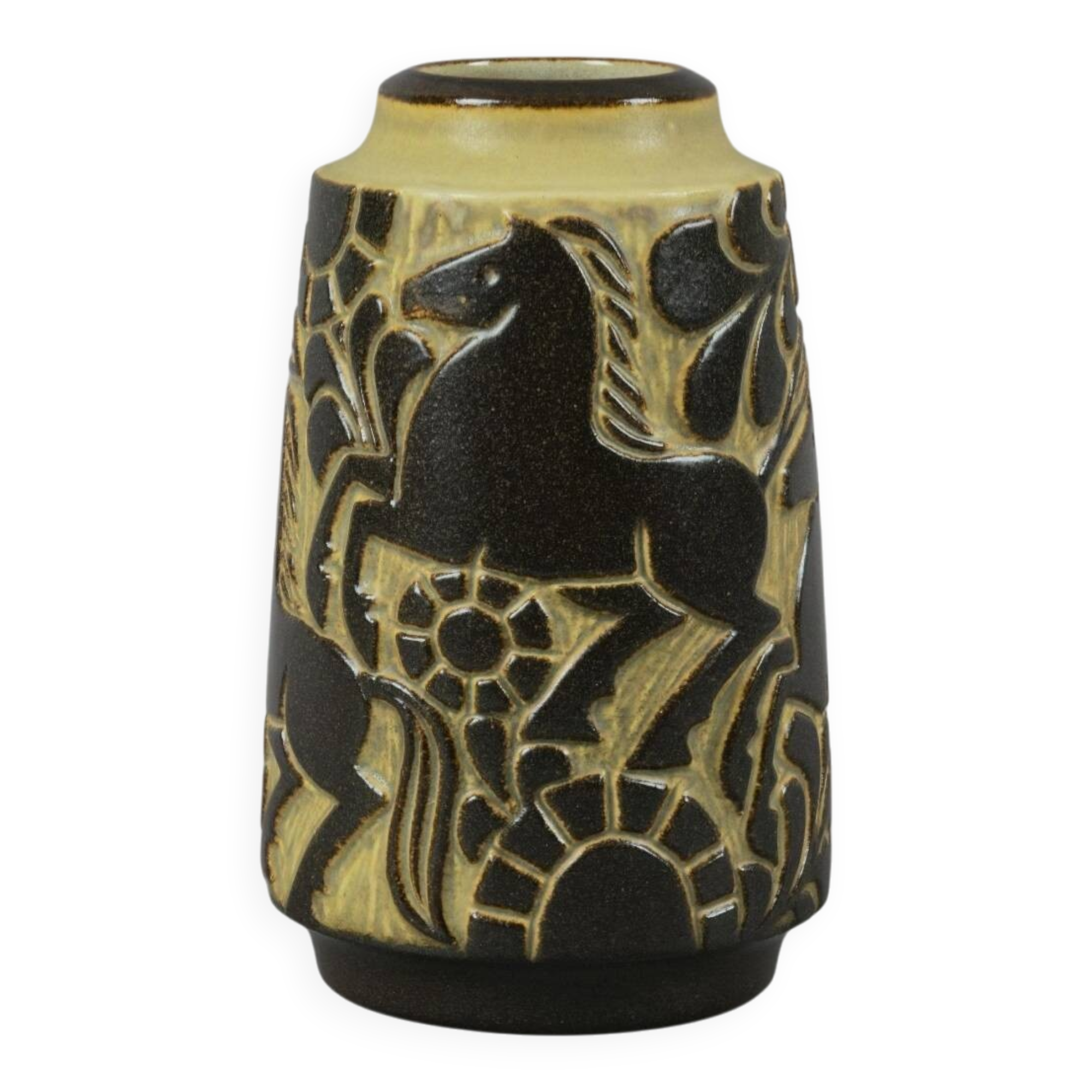 Vintage 1970s Michael Andersen & Son Bornholm Handmade Stoneware Vase.