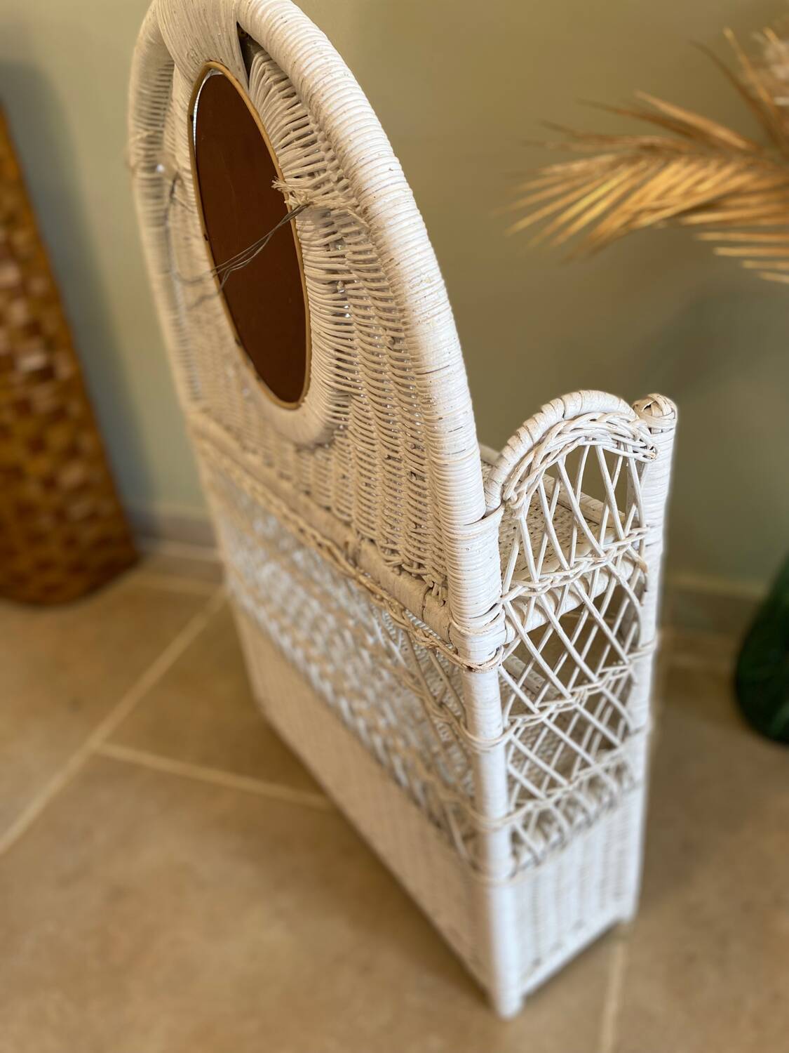 Vintage wicker shelf
