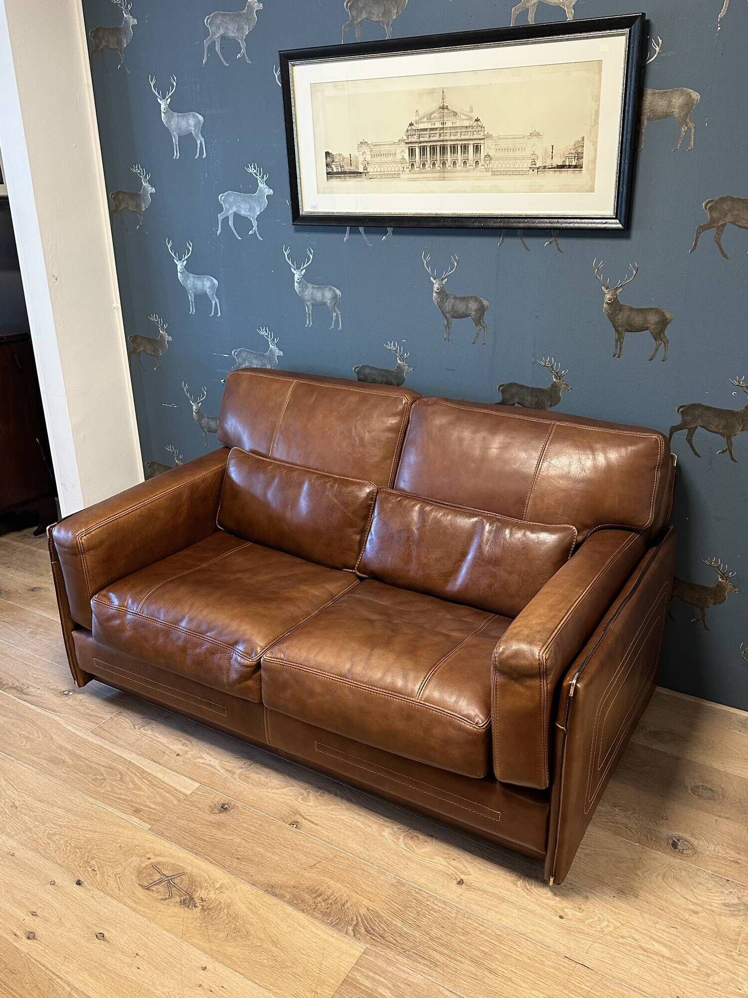 Beautiful buffalo leather 2-seater sofa