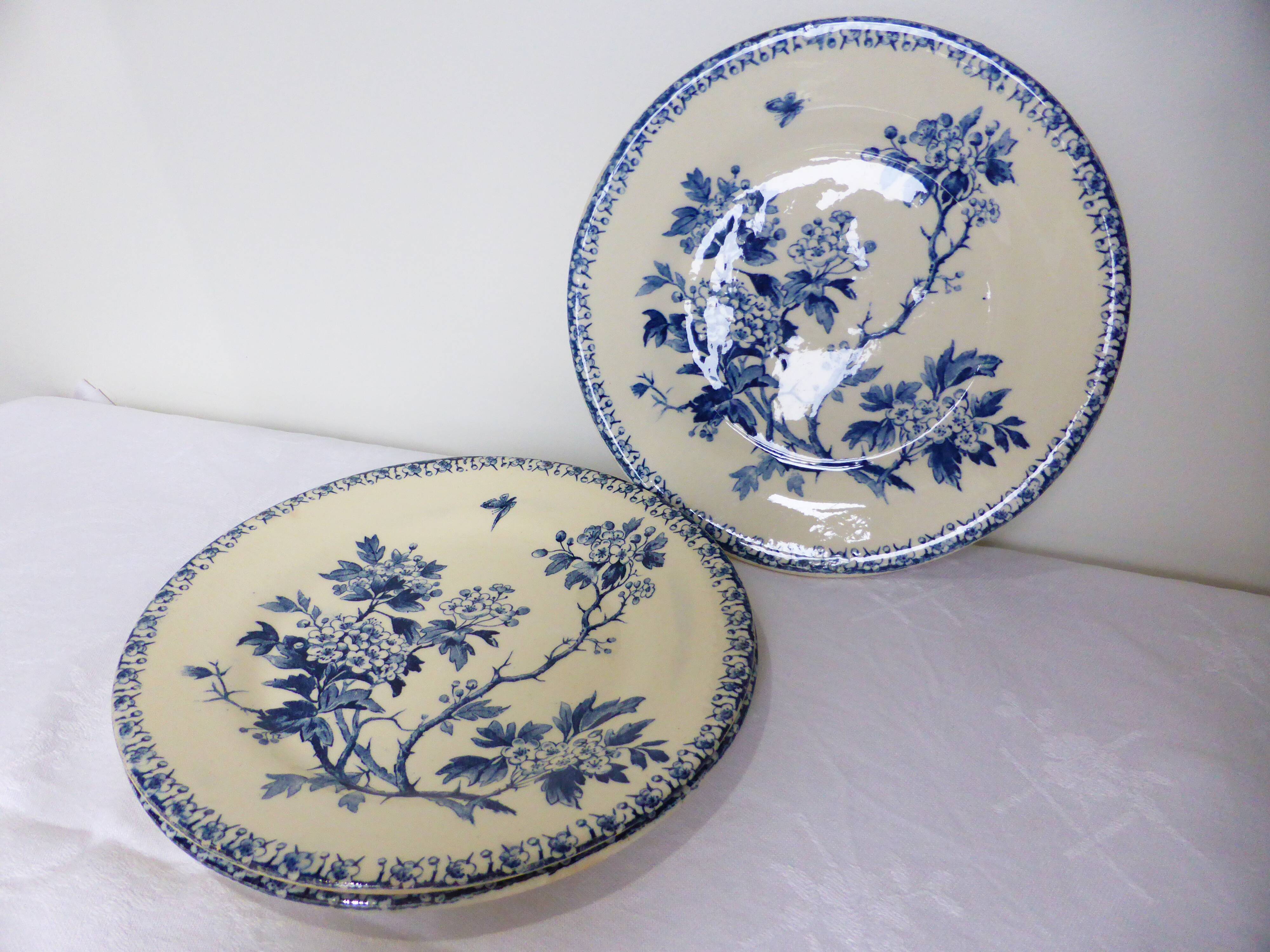 3 plates dessert in iron earth of Gien mondèle Hawthorn 211224