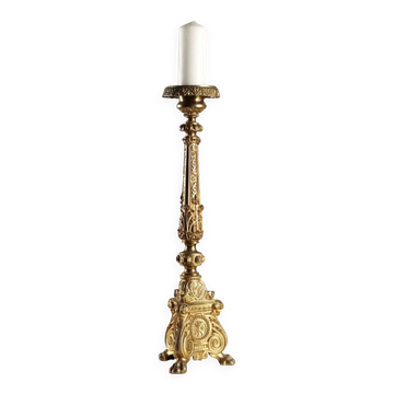Candélabre ancien en bronze doré, décorations XIX Century