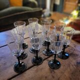 11 Octime Luminarc glasses - Black stem - 1980s