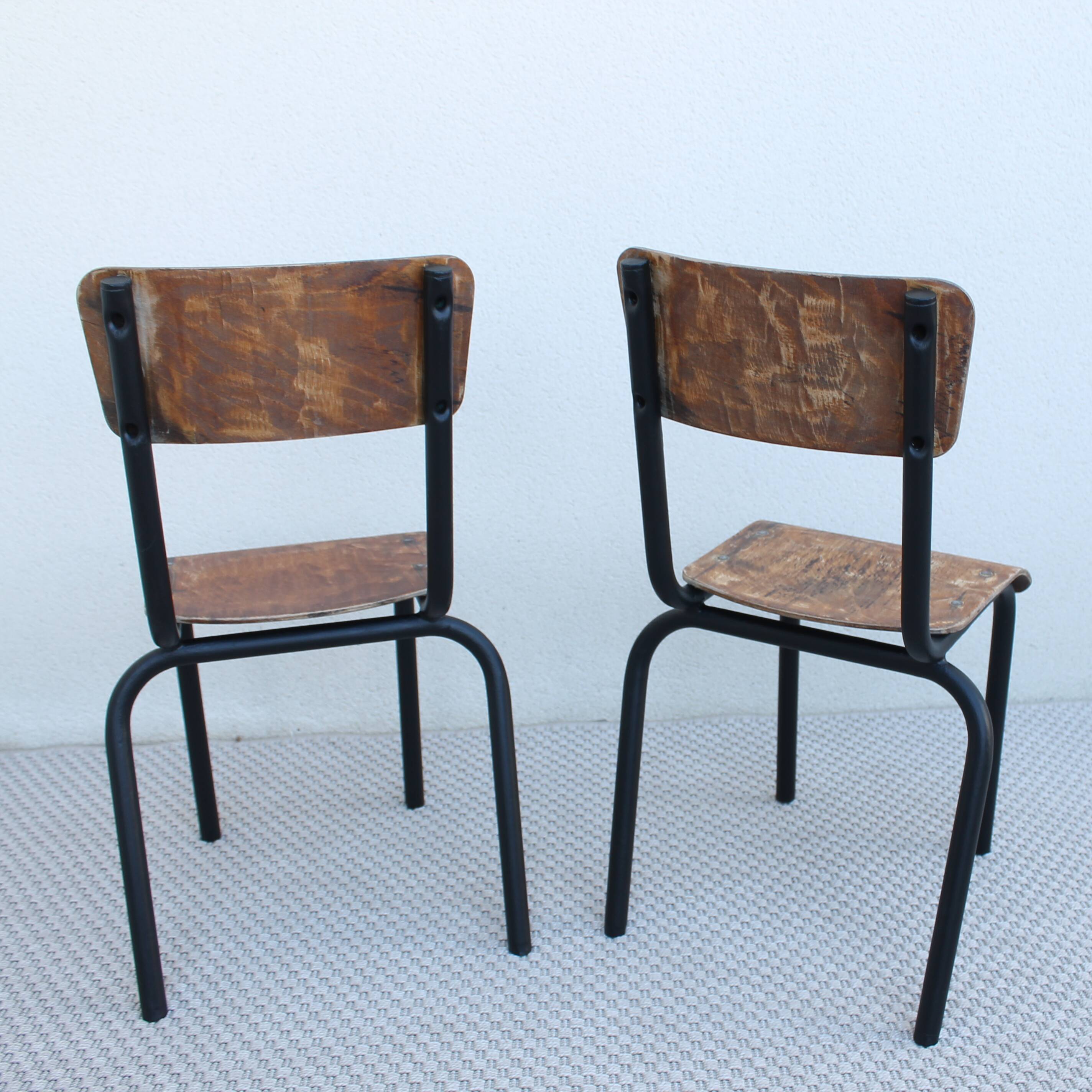 Set of school chairs
