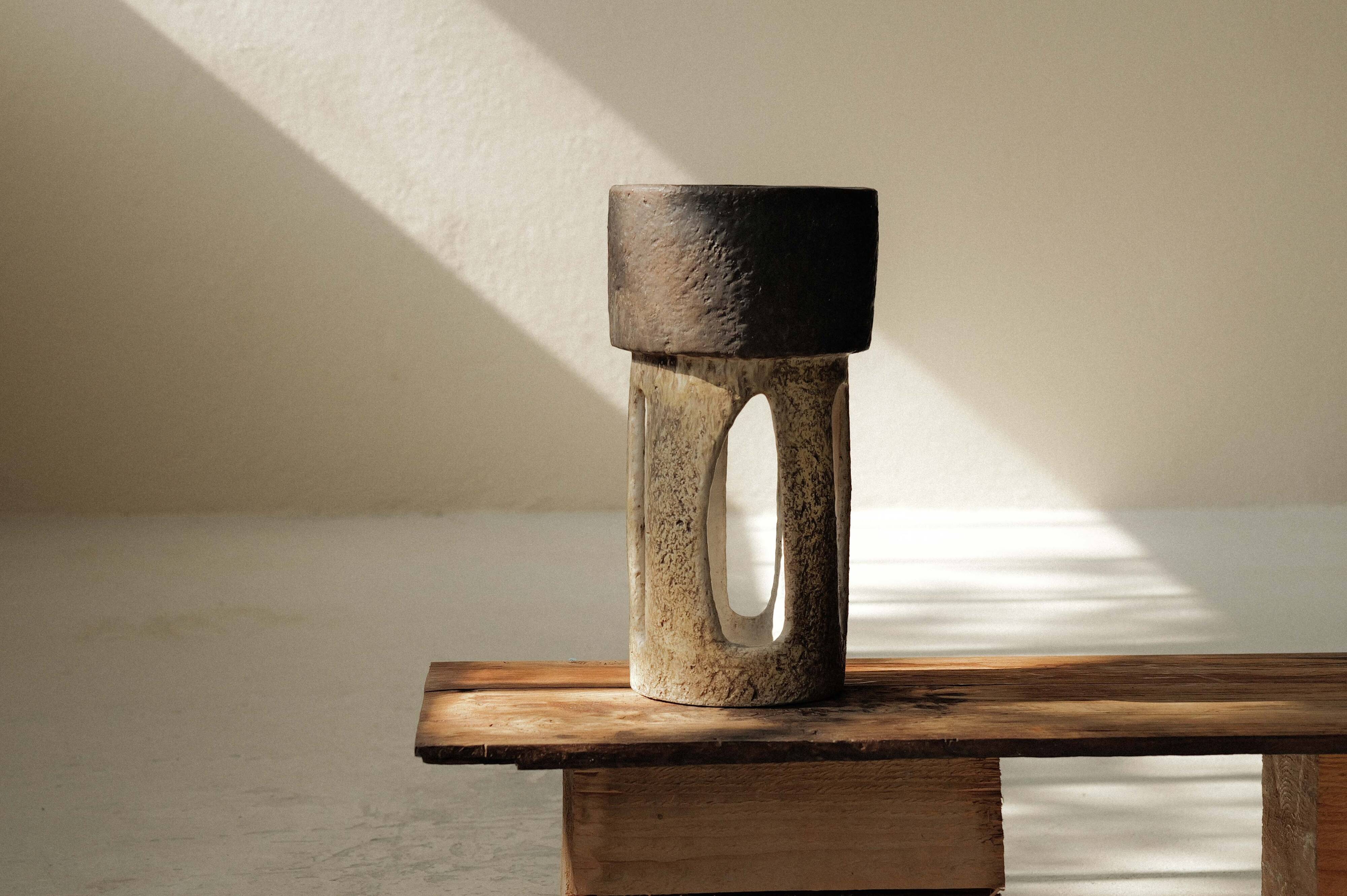 Large sculptural glazed ceramic planter, circa 1970