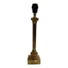 Pied de lampe en bronze doré et ciselé chapiteau corinthien anneau de marbre