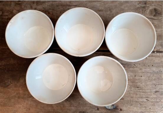 Set of 5 Vintage Boch Frères Ramekins / Small Bowls - Fruit Decor
