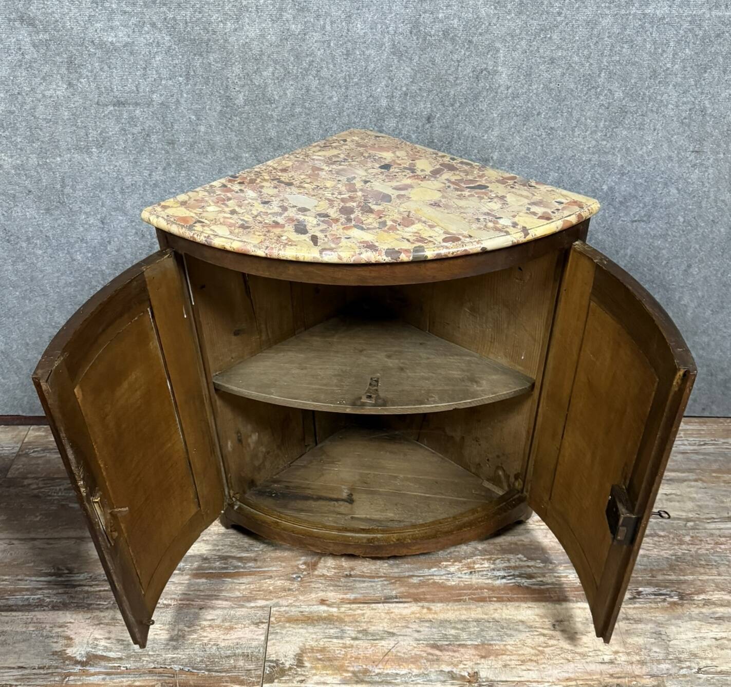 Solid wood corner cabinet from the Louis XIV period