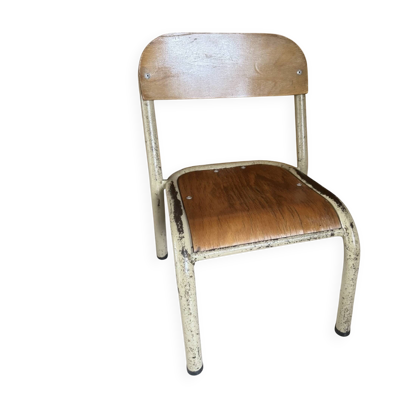 Ancienne petite Chaise d’École Écolier Enfant Vintage Design hauteur a