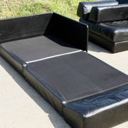 Canapé De Sede DS-76, cuir noir, modulable, Suisse, années 70