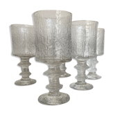 Set of 5 Timo Sarpaneva Festivo 1970 Scandinavian IIttala glasses