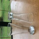 9 glass transparent bistro vintage 1970