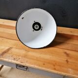 Industrial vintage factory pendant lamp, enamelled metal, 60s