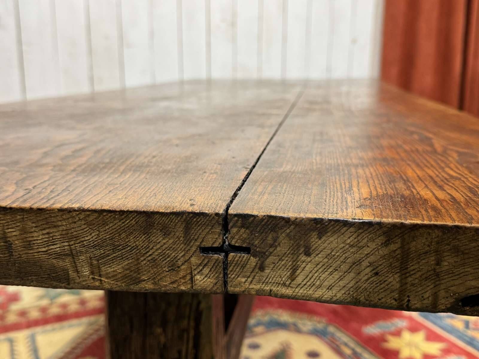 Table monastère anglaise en chêne XIXème