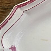 Old oblong oval dish 41.5 x 27 Gien model landscape pink 1938/1960