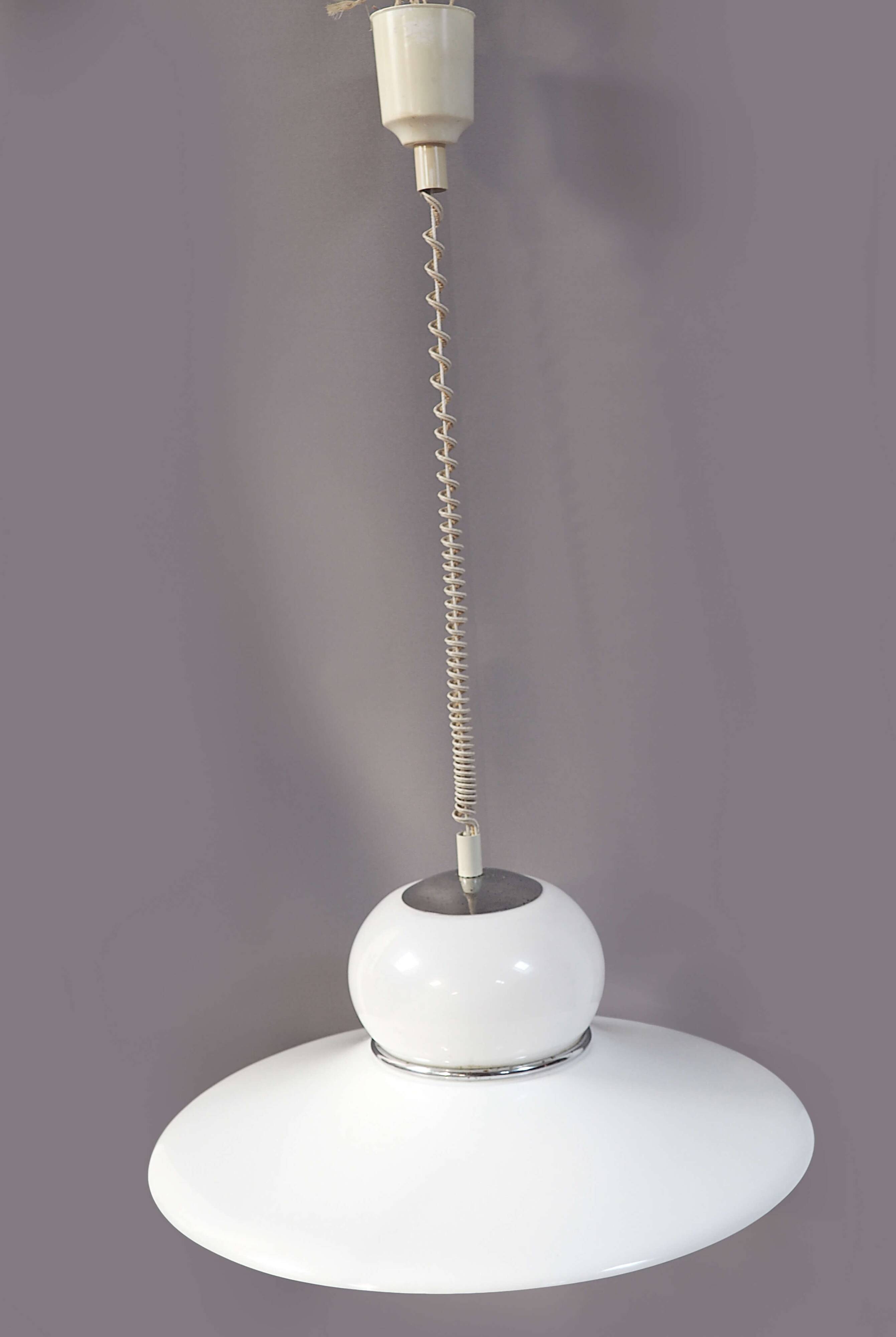 Giant Guzzini plexi and chrome pendant light