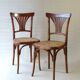 Two bistro chairs kohn n°196 in palmette, circa 1906, tanned