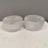 Two beautiful ceiling lights with crystal glass shades. Denmark 1980s