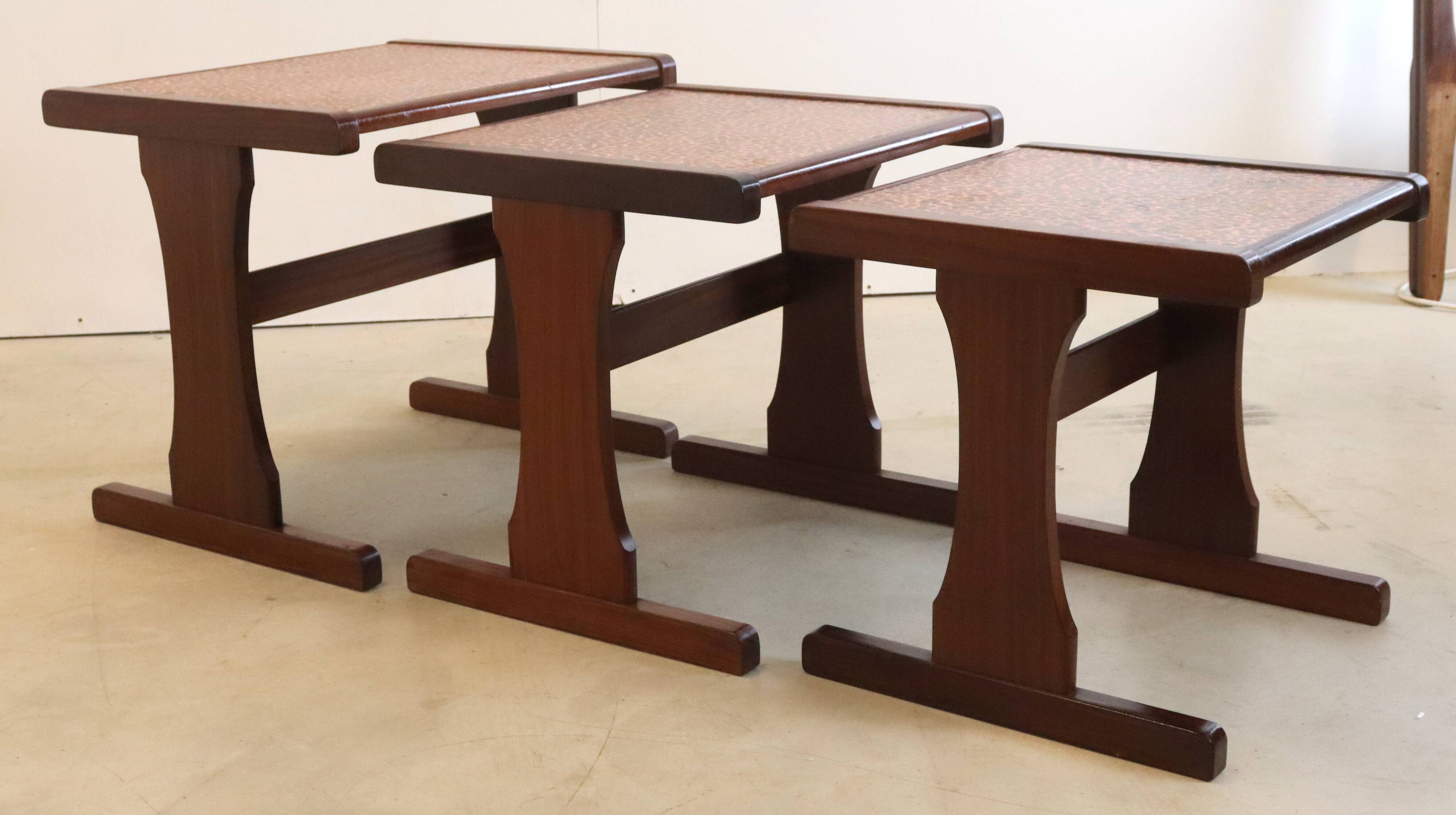 mid century  Copper nesting tables 'Birstall'