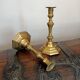 Paire de bougeoirs en bronze d'époque XVIIIe
