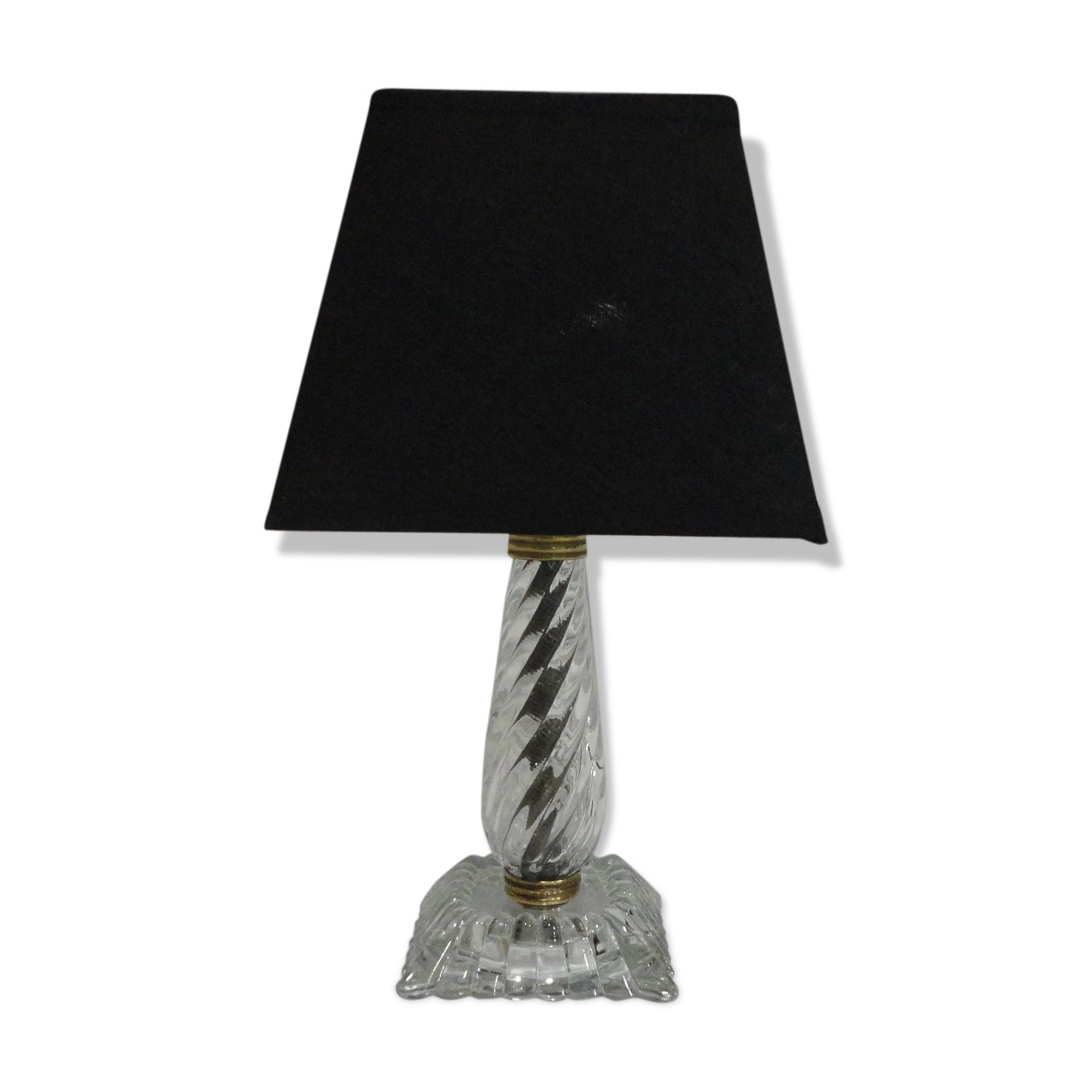 Vintage glass and brass lamp