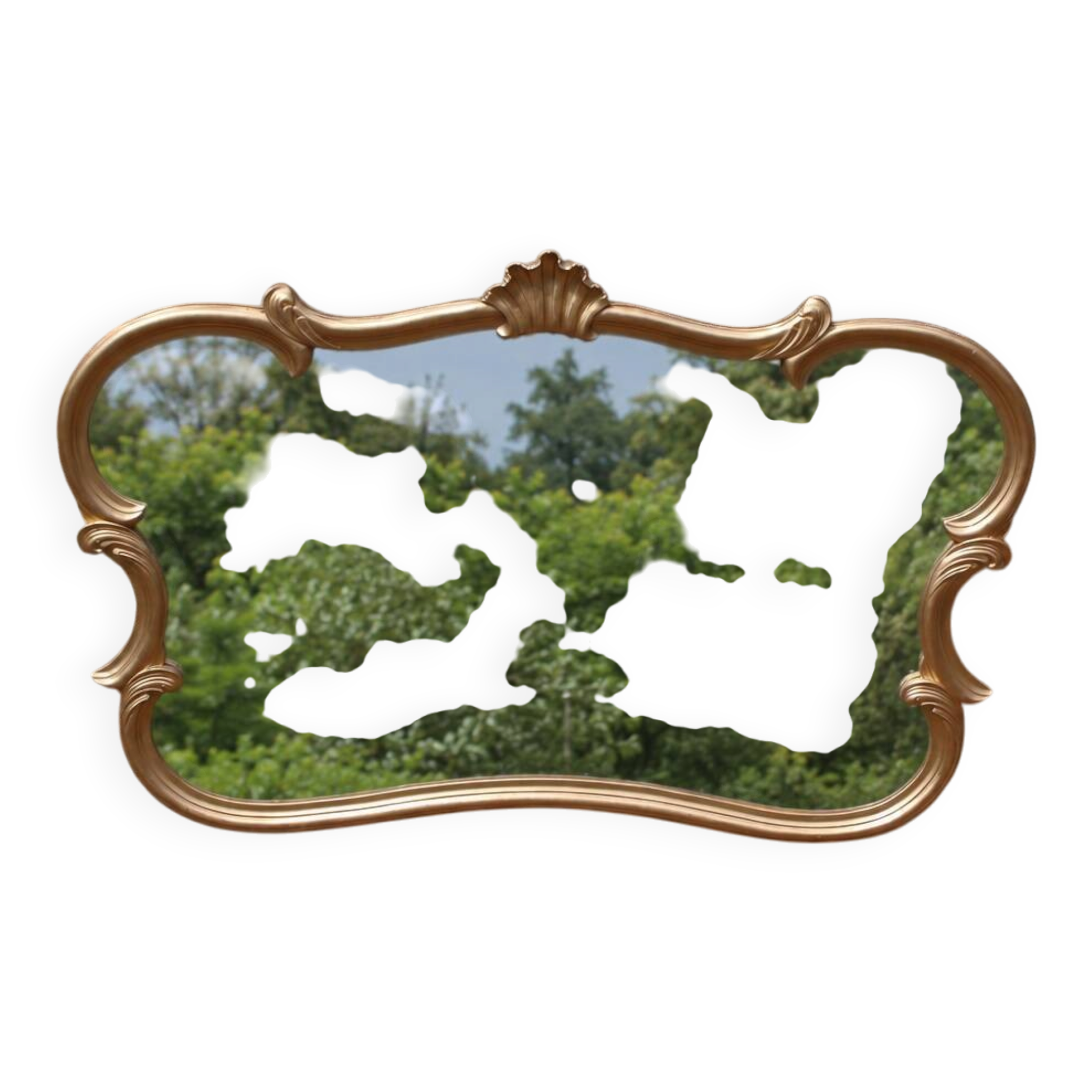 Large wall mirror with golden stucco mouldings – Louis XV Rococo style – 124