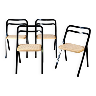 Set of 4 folding chairs by Giorgio Cattelan for Cidue, 1970s