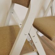 Set of 4 Vintage Wooden Folding Lounge Chairs: Beige Fabric, STOL Kamnik 1970